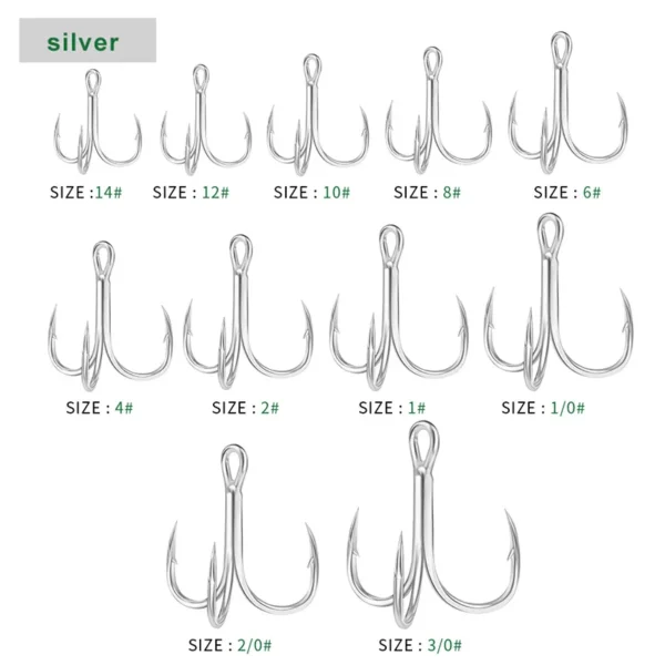 Treble Hooks Saltwater Fishing Hooks High-Carbon Steel Fishhooks - Image 3