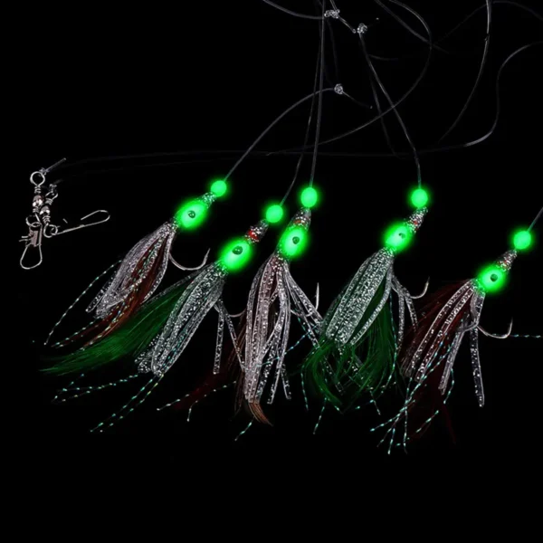 Combination sabiki Fishhook Fishing Lure Set Artificial Silicone soft squid Bait - Image 5