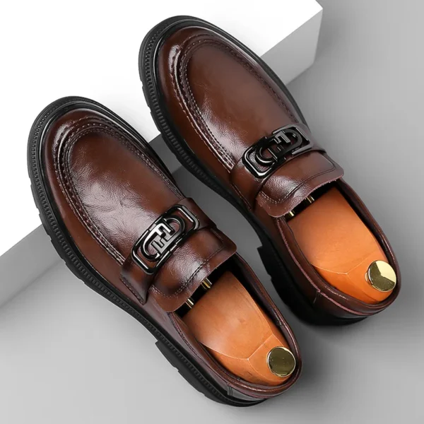 Leather Men Casual Loafers Moccasins Slip on Driving Shoes - Image 6