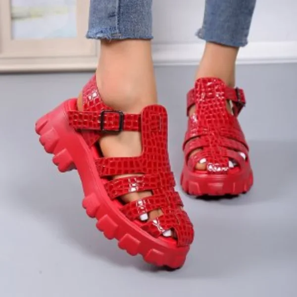 Thick Sole Sandals for Women Wrap Toe Casual Summer Sandal - Image 2