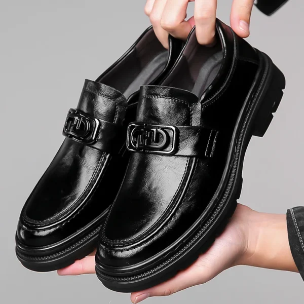 Leather Men Casual Loafers Moccasins Slip on Driving Shoes - Image 3