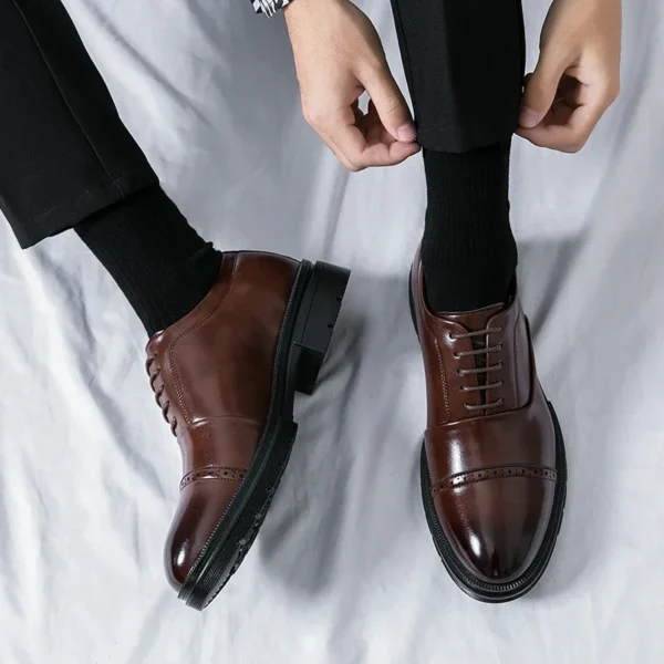 Men's Leather Handmade Moccasins Casual Shoes - Image 2