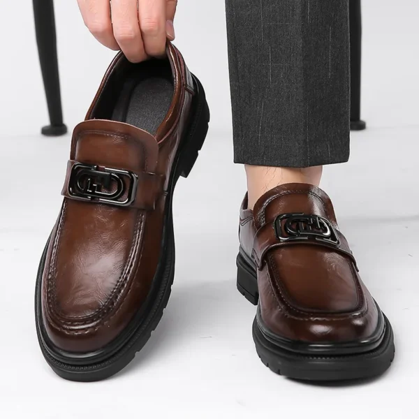 Leather Men Casual Loafers Moccasins Slip on Driving Shoes - Image 2