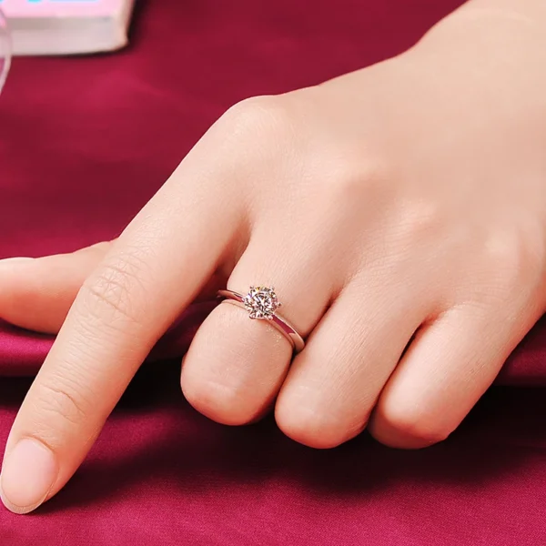 Never Fade 18K White Gold Ring Wedding Band - Image 2