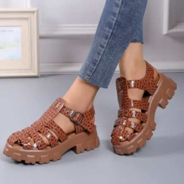 Thick Sole Sandals for Women Wrap Toe Casual Summer Sandal