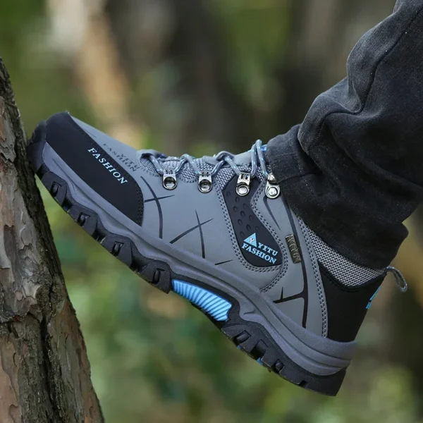 Men and Women Sneakers Leather Waterproof Mountaineering Camping Hiking Shoes - Image 2