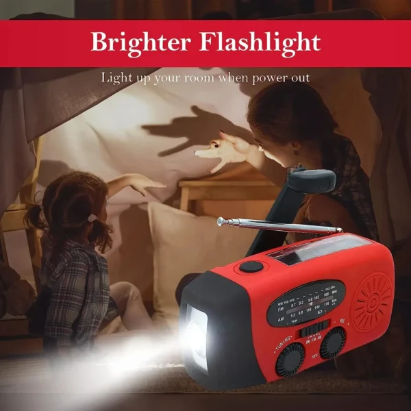 New Solar Hand Crank Powered Camping Light With AM/FM Radio Outdoor USB Charging - Image 6
