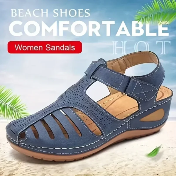 Womens Wedge Sandals Ankle Straps Summer Footwear