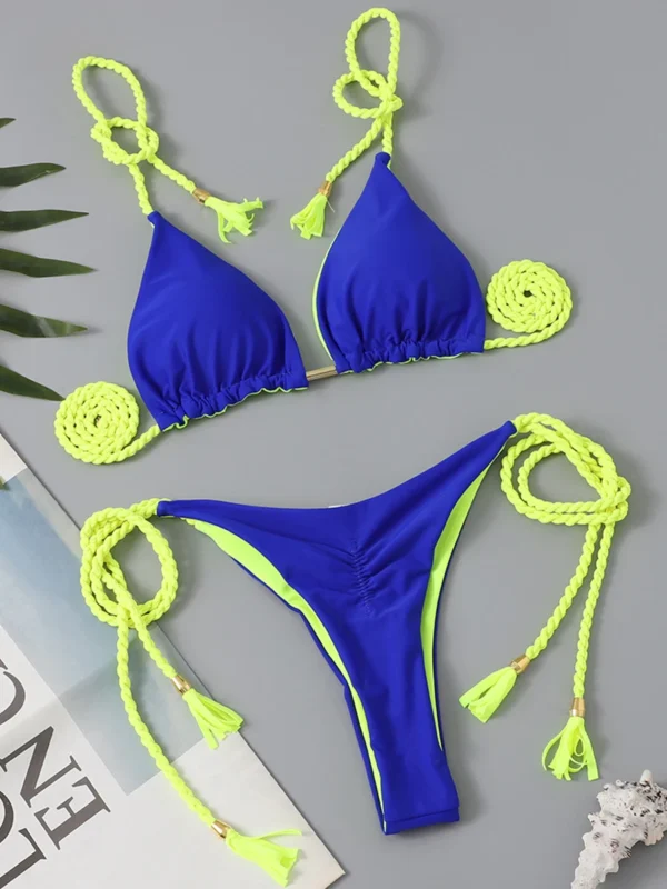 Bikini Women Sexy Brazilian Swimsuit Tie Side Thong Swimwear - Image 3