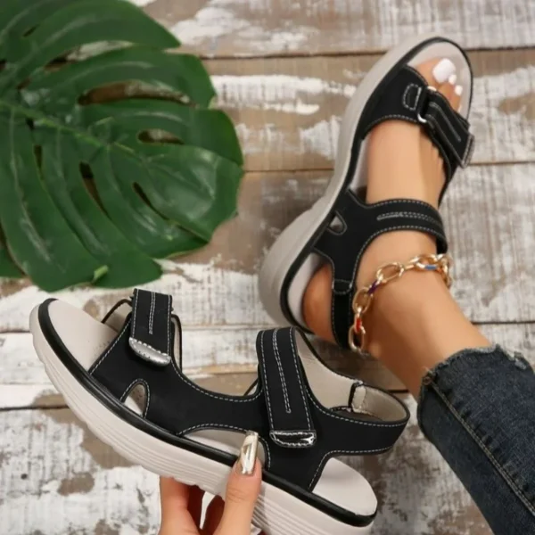 Hook Loop Sandals Women Summer Leather Shoes - Image 6