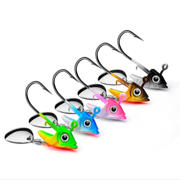 1pc Jig Head Fishing Lures Sinking Rotating Sequin Metal Spoons Fishing Hooks - Image 6