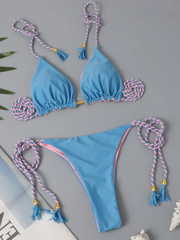 Bikini Women Sexy Brazilian Swimsuit Tie Side Thong Swimwear - Image 6