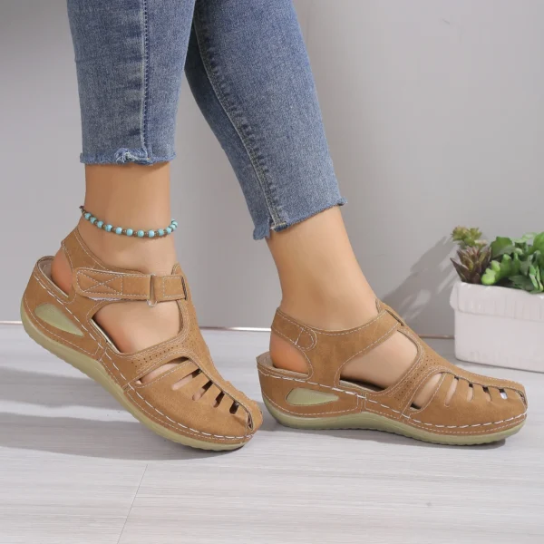 Womens Wedge Sandals Ankle Straps Summer Footwear - Image 3
