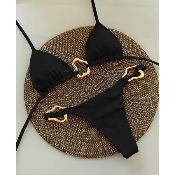 Sexy Halter Micro Bikini Women Swimsuit Solid Swimwear Thong Bikinis Set - Image 3