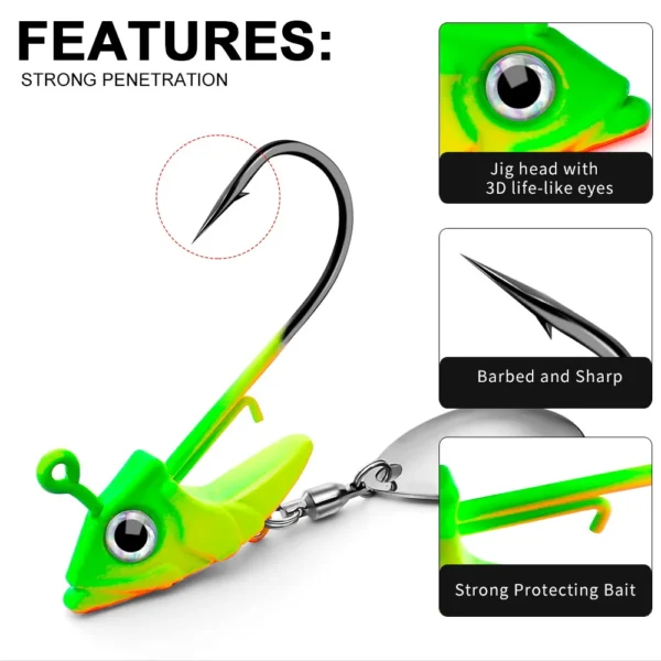 1pc Jig Head Fishing Lures Sinking Rotating Sequin Metal Spoons Fishing Hooks - Image 4
