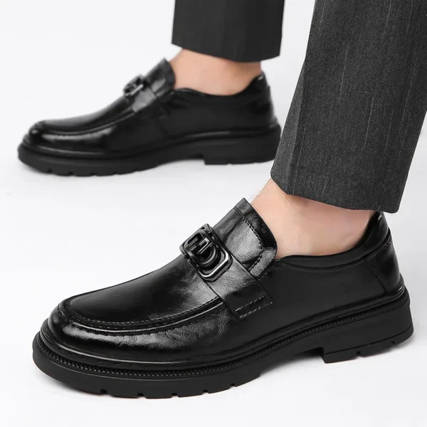 Leather Men Casual Loafers Moccasins Slip on Driving Shoes - Image 4