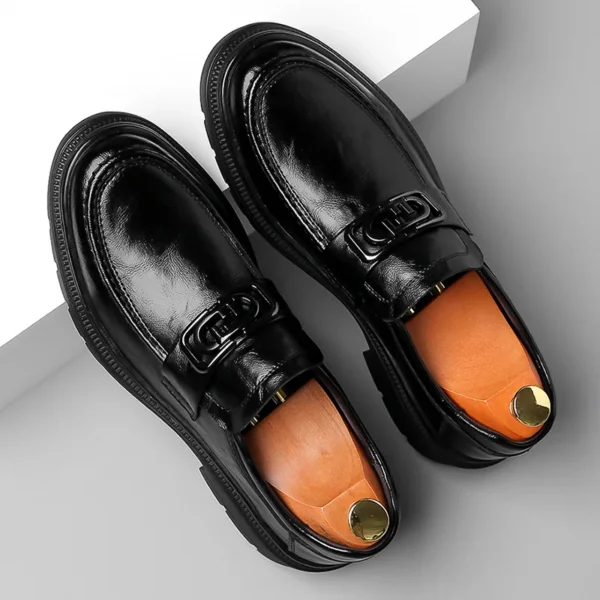 Leather Men Casual Loafers Moccasins Slip on Driving Shoes - Image 5