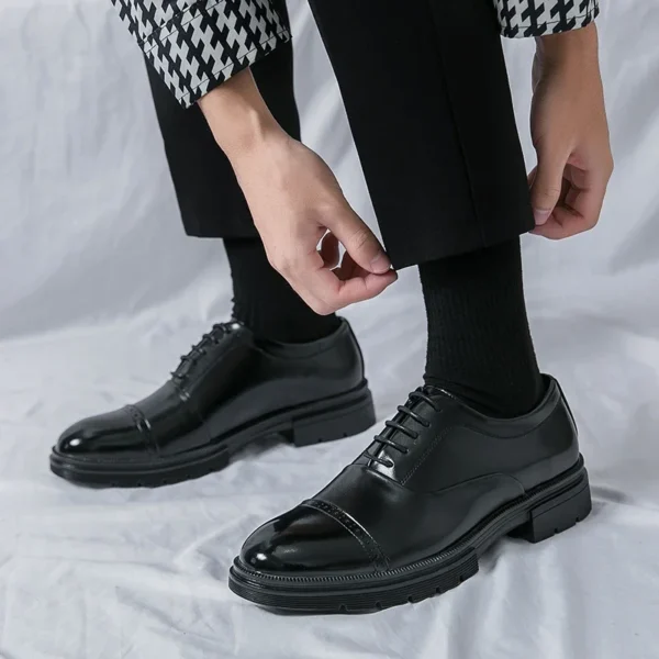 Men's Leather Handmade Moccasins Casual Shoes - Image 3