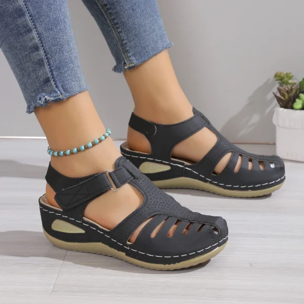 Womens Wedge Sandals Ankle Straps Summer Footwear - Image 2