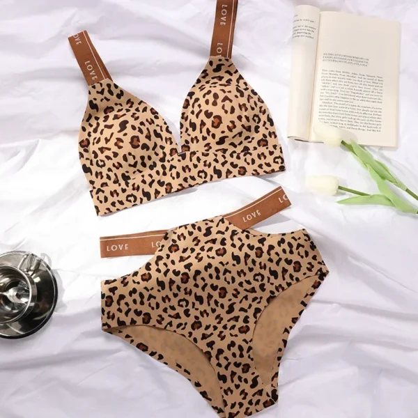 Sexy Leopard Bras Set for Women Push Up High Waist - Image 4